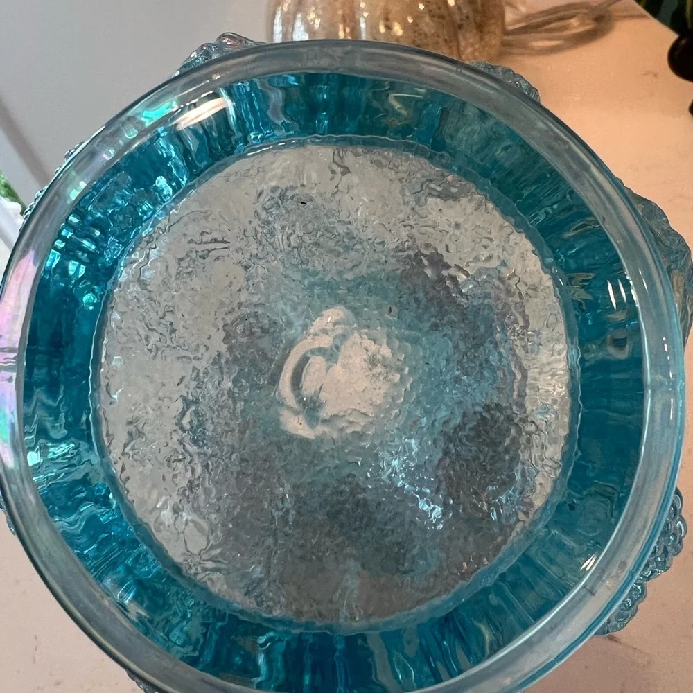 Vintage Lenox Imperial Glass Loganberry Vase - Blue carnival iridescent